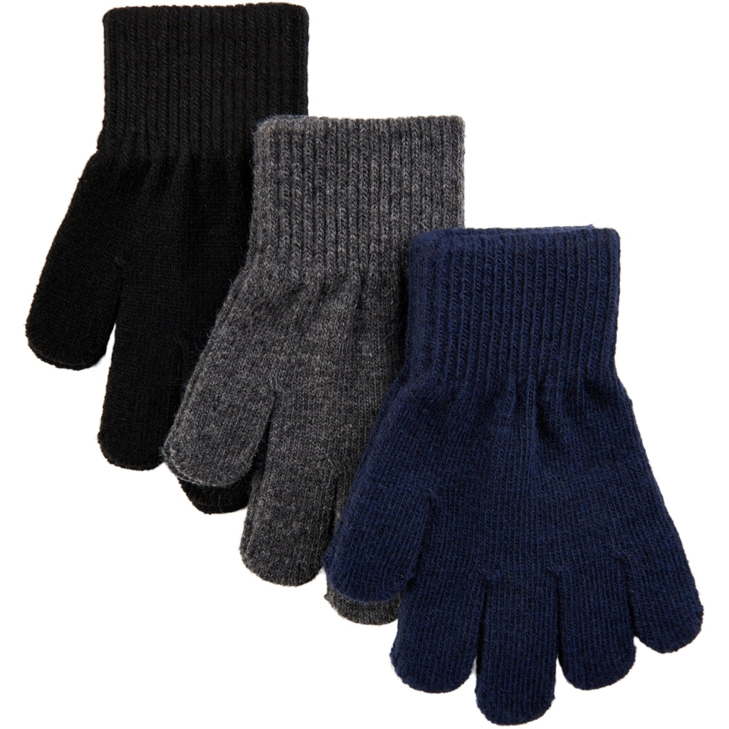 Mikk-line magic gloves 3 pack - Blue nights/Antrazite/Black
