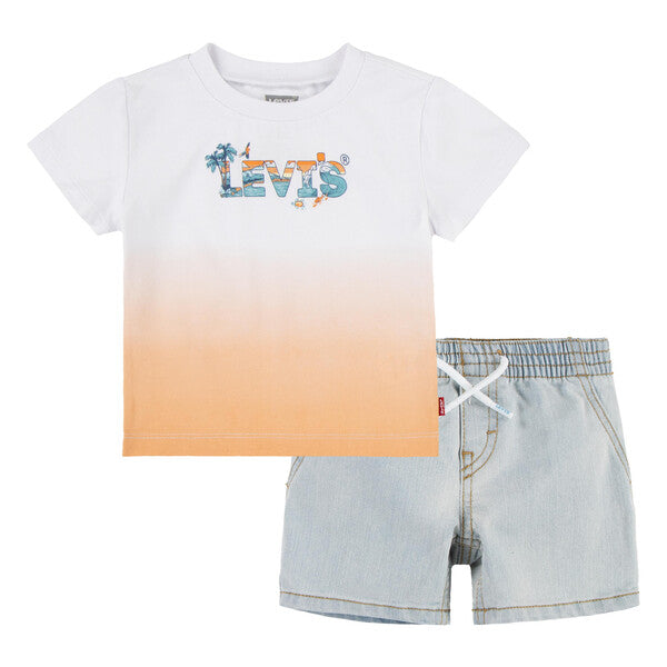 Levis sæt beach logo t-shirt & shorts - Bright white