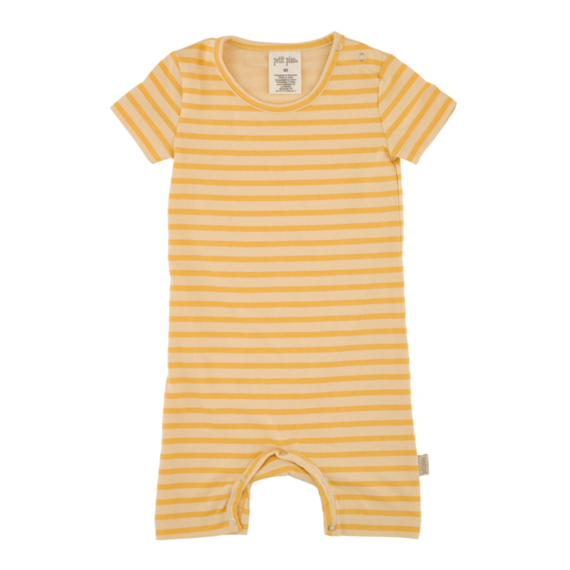 Petit piao sommer romper - Yellow sun striped